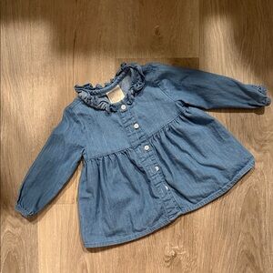 First Impressions (Macys) Blue Ruffled Baby Dress size 6-9 months